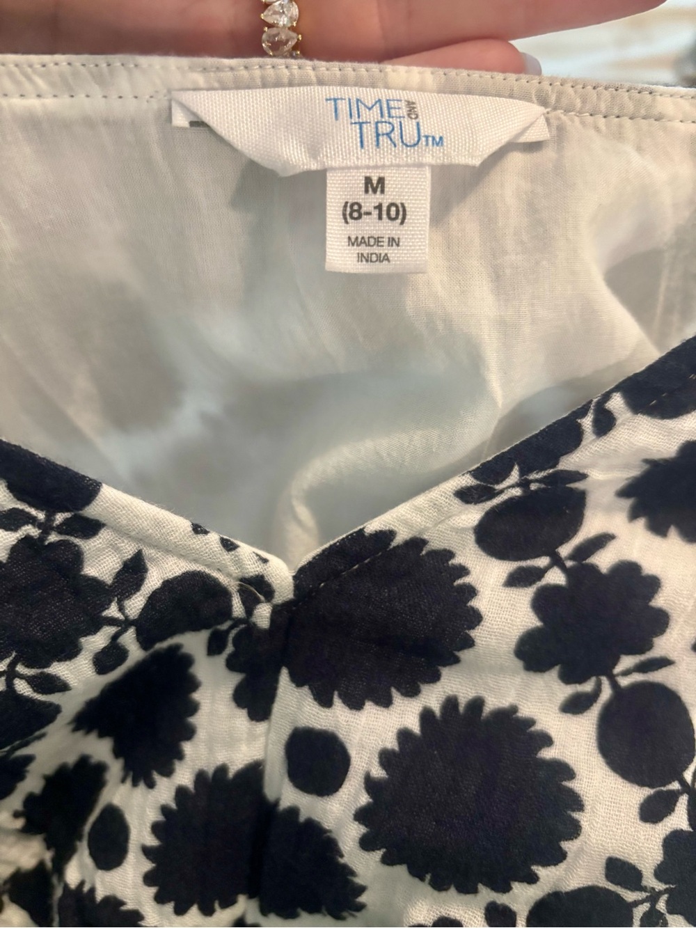 Dark Navy & White Floral Midi Dress - Picture 4 of 5